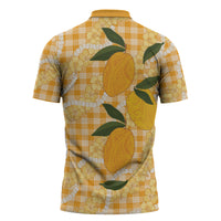 Alani Hawaiian Mango Palaka Zipper Polo Shirt Aloha Hibiscus Pikake Lei LT9 - Polynesian Pride