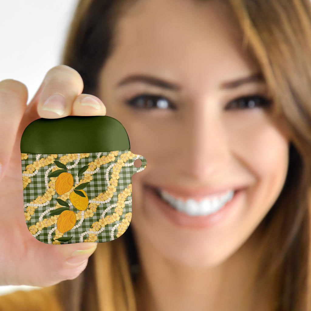Uliuli Ahiahia Hawaiian Mango Palaka AirPods Case Aloha Hibiscus Pikake Lei LT9 - Polynesian Pride