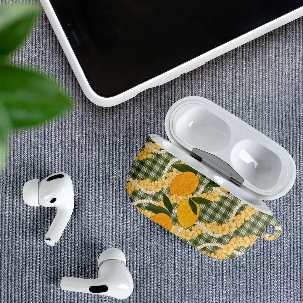 Uliuli Ahiahia Hawaiian Mango Palaka AirPods Case Aloha Hibiscus Pikake Lei LT9 - Polynesian Pride