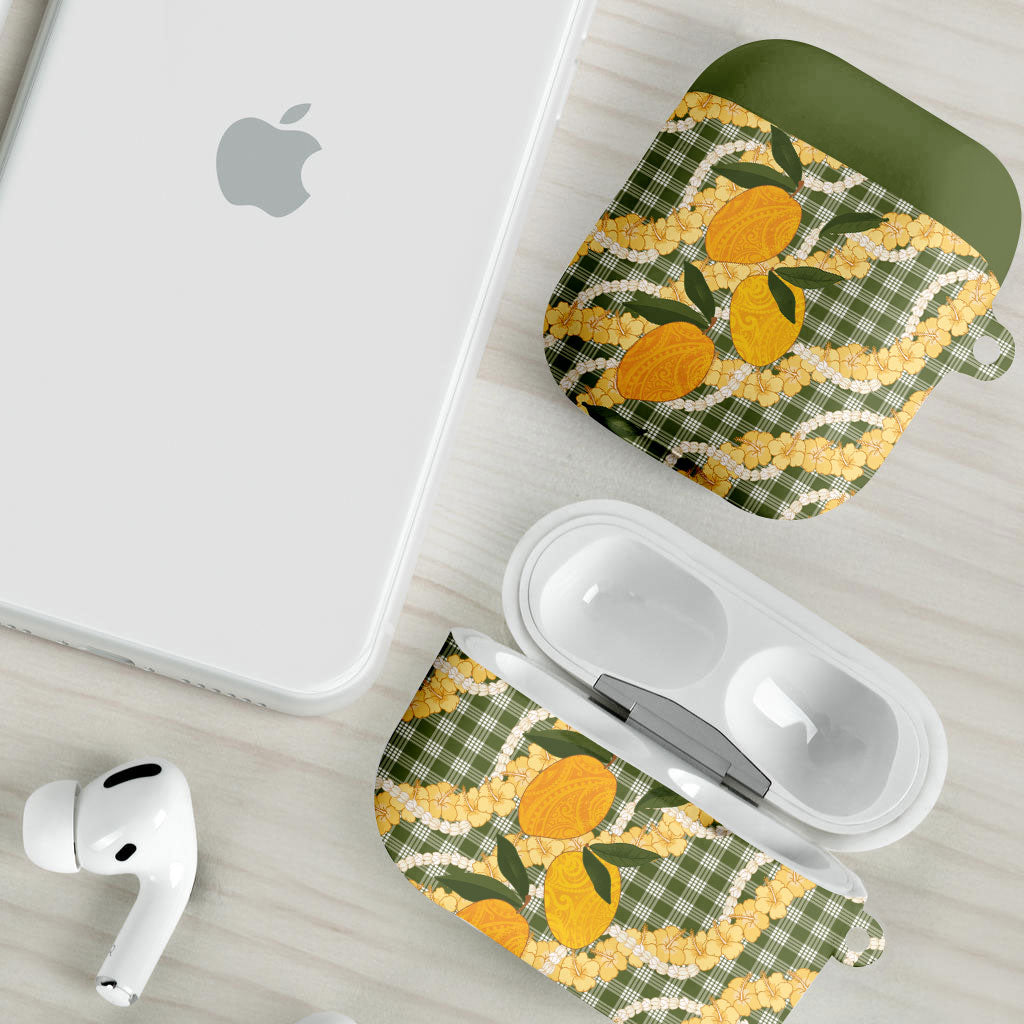 Uliuli Ahiahia Hawaiian Mango Palaka AirPods Case Aloha Hibiscus Pikake Lei LT9 - Polynesian Pride