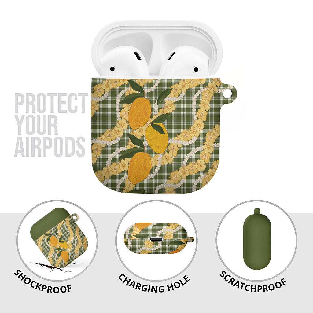 Uliuli Ahiahia Hawaiian Mango Palaka AirPods Case Aloha Hibiscus Pikake Lei LT9 - Polynesian Pride