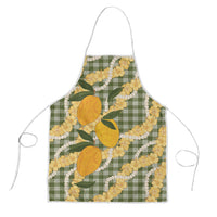 Uliuli Ahiahia Hawaiian Mango Palaka Apron Aloha Hibiscus Pikake Lei LT9 Sage Green - Polynesian Pride