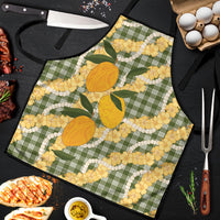 Uliuli Ahiahia Hawaiian Mango Palaka Apron Aloha Hibiscus Pikake Lei LT9 Sage Green - Polynesian Pride