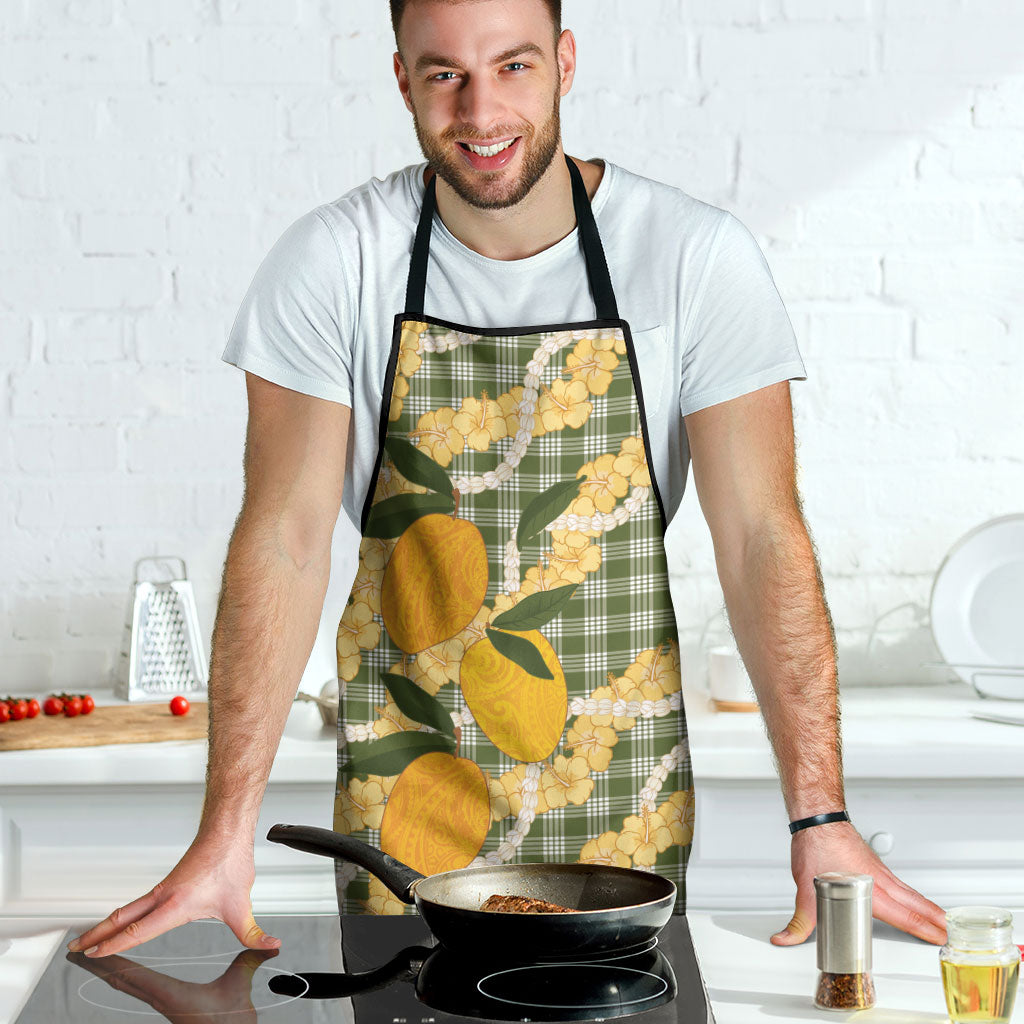 Uliuli Ahiahia Hawaiian Mango Palaka Apron Aloha Hibiscus Pikake Lei LT9 - Polynesian Pride
