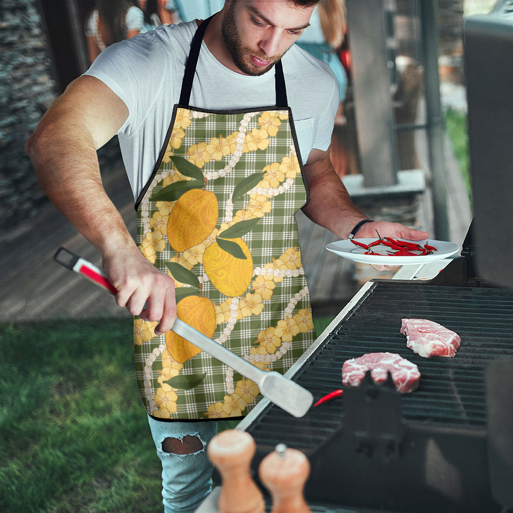 Uliuli Ahiahia Hawaiian Mango Palaka Apron Aloha Hibiscus Pikake Lei LT9 - Polynesian Pride