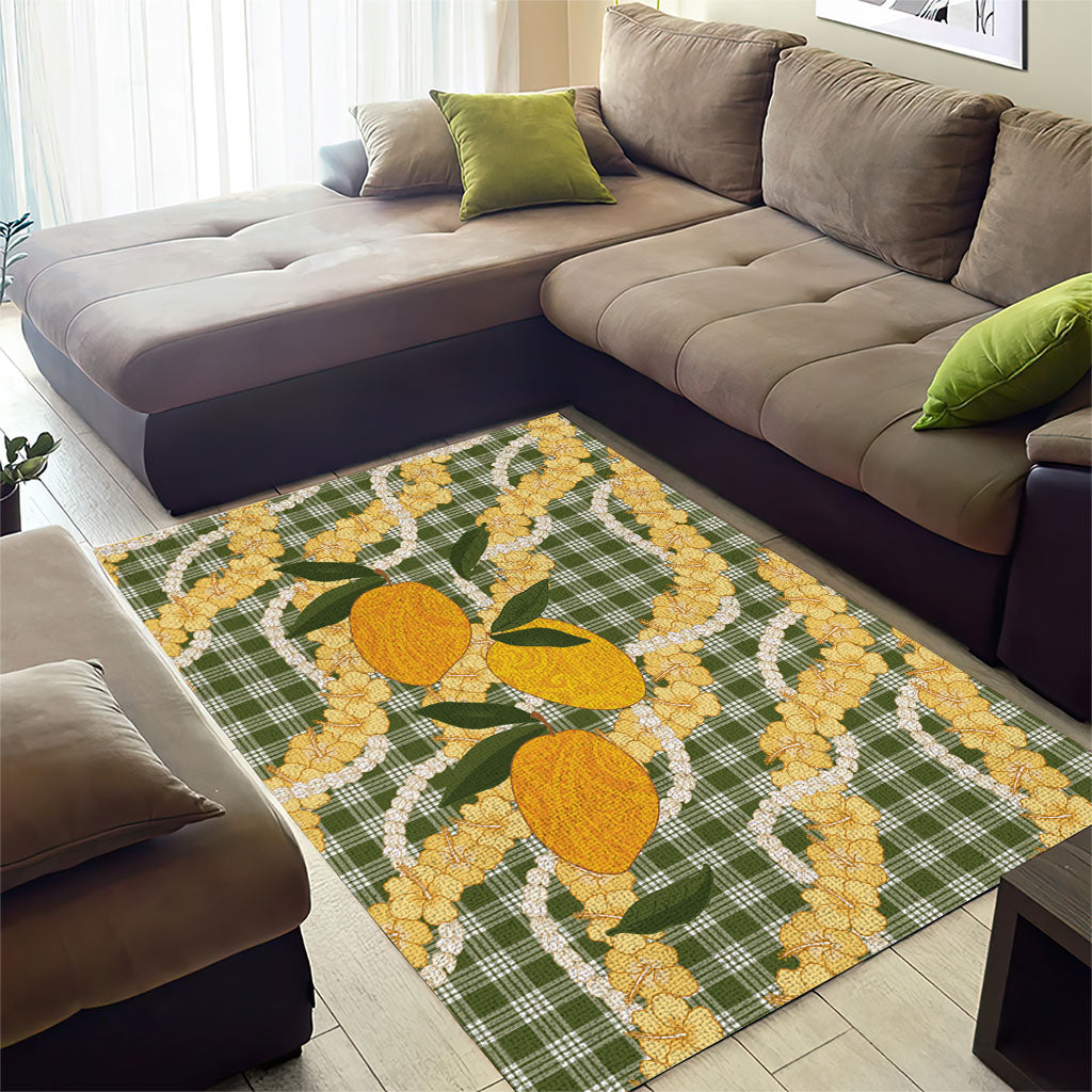 Uliuli Ahiahia Hawaiian Mango Palaka Area Rug Aloha Hibiscus Pikake Lei LT9 - Polynesian Pride