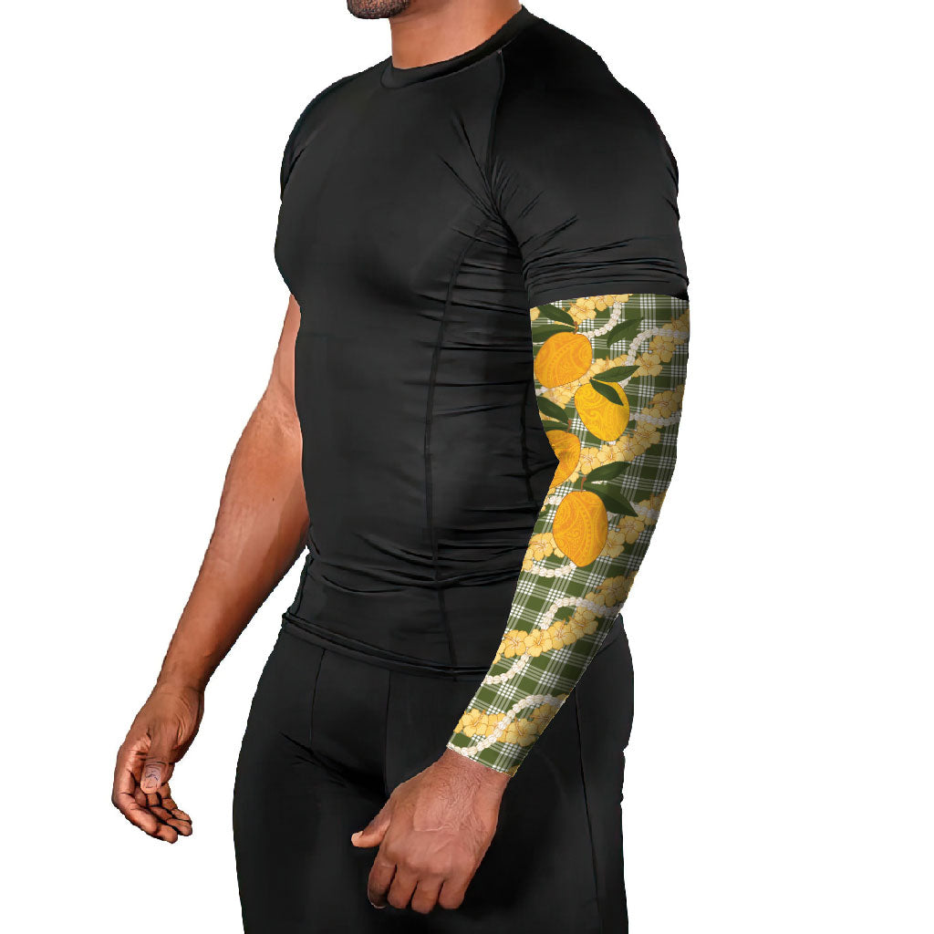 Uliuli Ahiahia Hawaiian Mango Palaka Arm Sleeves Aloha Hibiscus Pikake Lei LT9 - Polynesian Pride