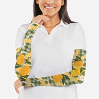 Uliuli Ahiahia Hawaiian Mango Palaka Arm Sleeves Aloha Hibiscus Pikake Lei LT9 - Polynesian Pride
