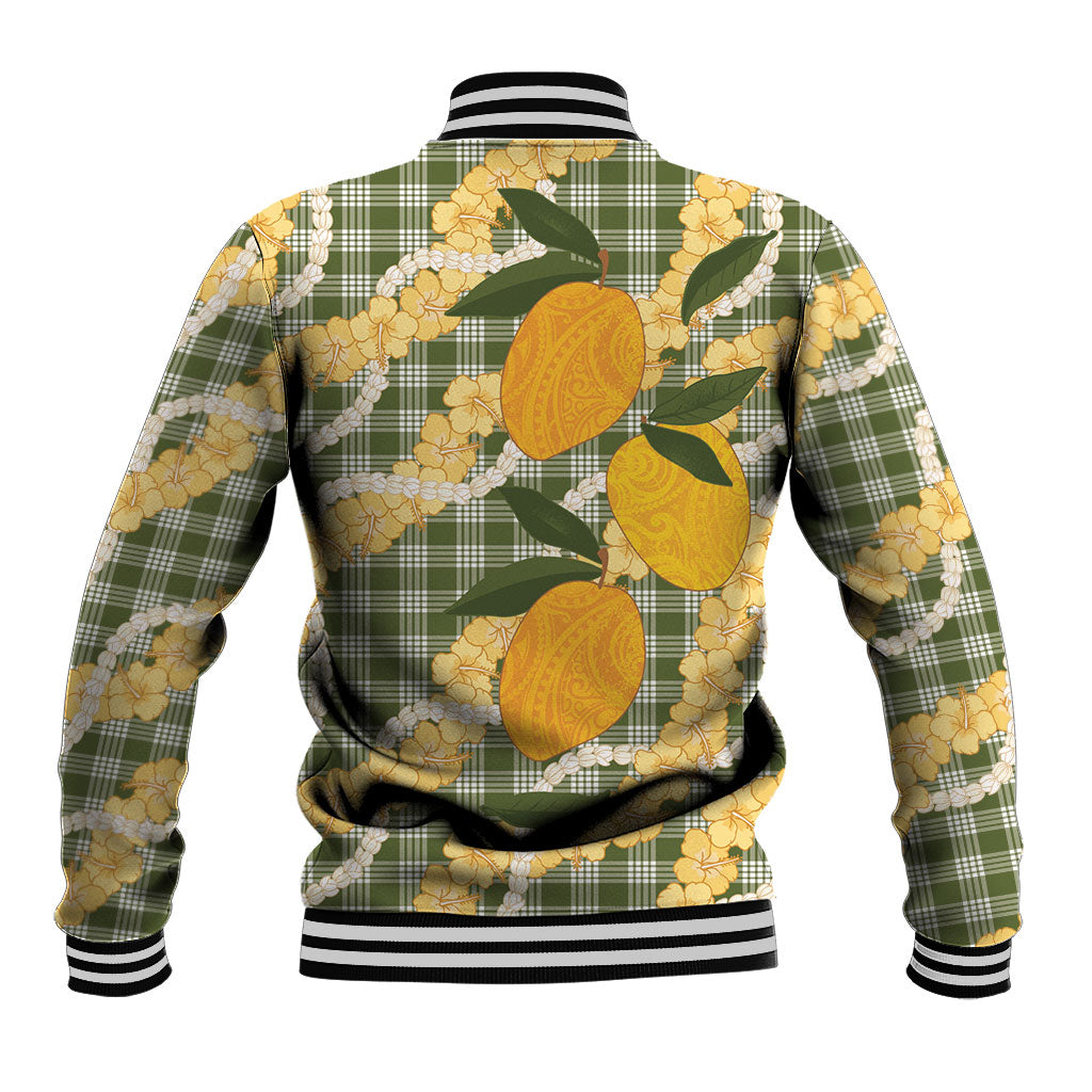 Uliuli Ahiahia Hawaiian Mango Palaka Baseball Jacket Aloha Hibiscus Pikake Lei LT9 - Polynesian Pride