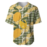 Uliuli Ahiahia Hawaiian Mango Palaka Baseball Jersey Aloha Hibiscus Pikake Lei LT9 Sage Green - Polynesian Pride