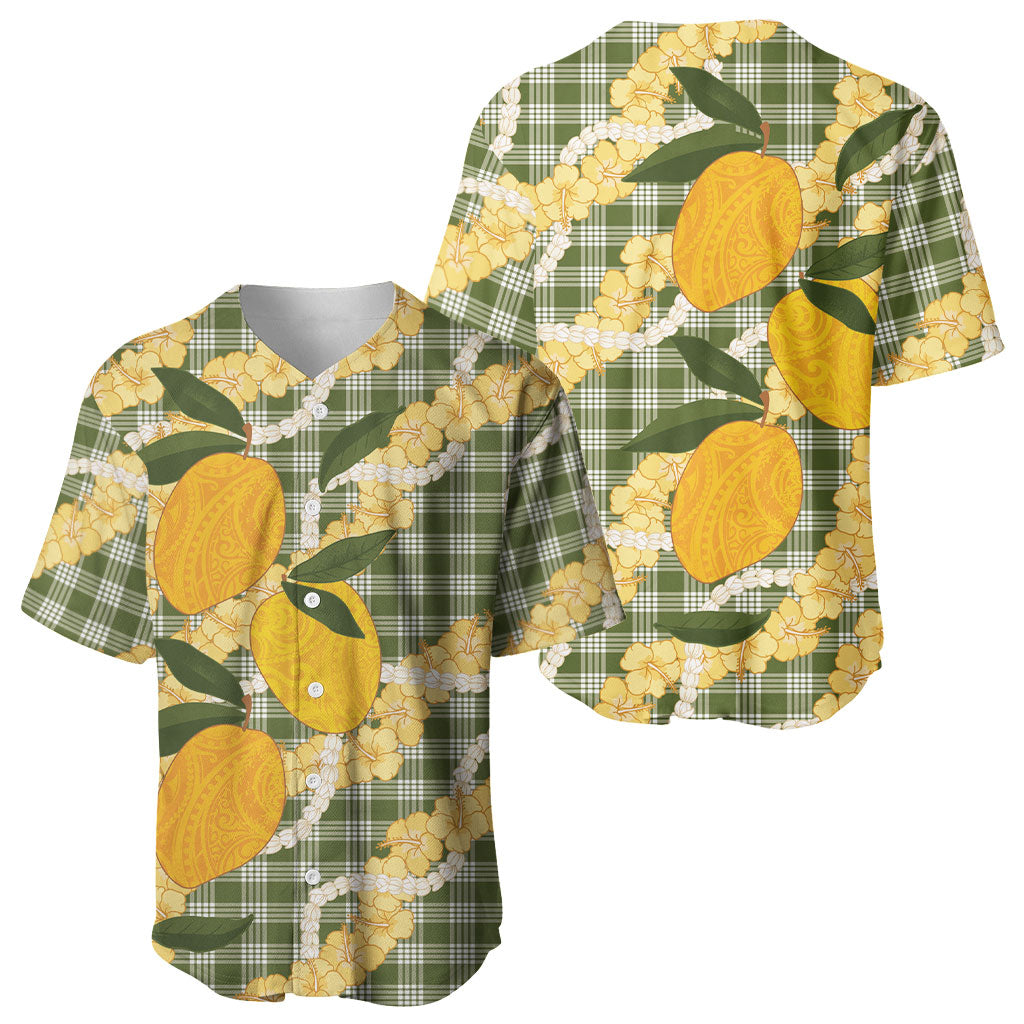 Uliuli Ahiahia Hawaiian Mango Palaka Baseball Jersey Aloha Hibiscus Pikake Lei LT9 - Polynesian Pride