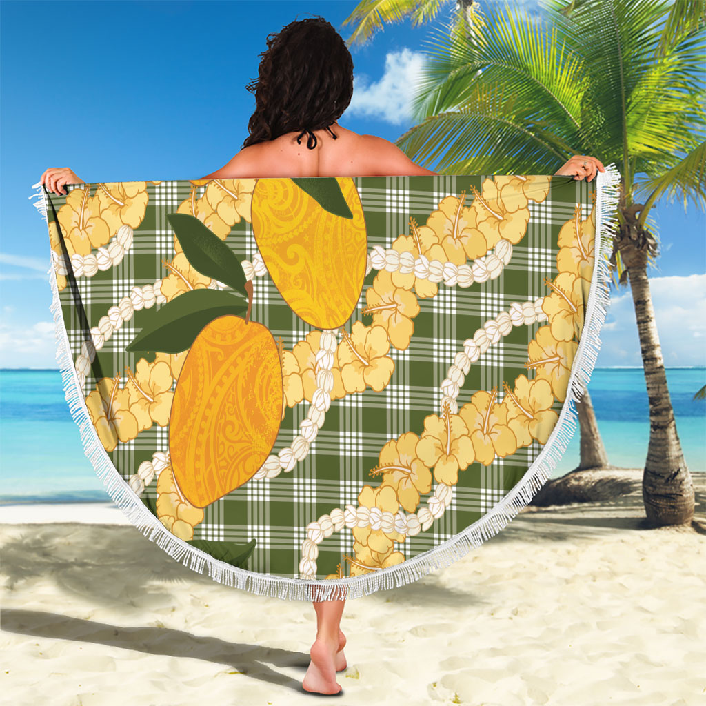 Uliuli Ahiahia Hawaiian Mango Palaka Beach Blanket Aloha Hibiscus Pikake Lei LT9 - Polynesian Pride