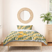 Uliuli Ahiahia Hawaiian Mango Palaka Bedding Set Aloha Hibiscus Pikake Lei LT9 - Polynesian Pride