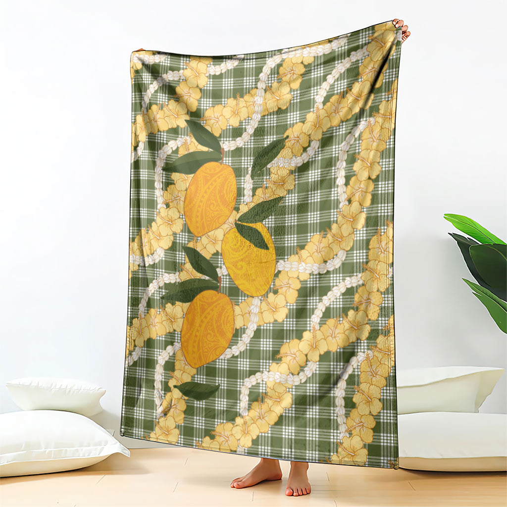 Uliuli Ahiahia Hawaiian Mango Palaka Blanket Aloha Hibiscus Pikake Lei LT9 - Polynesian Pride