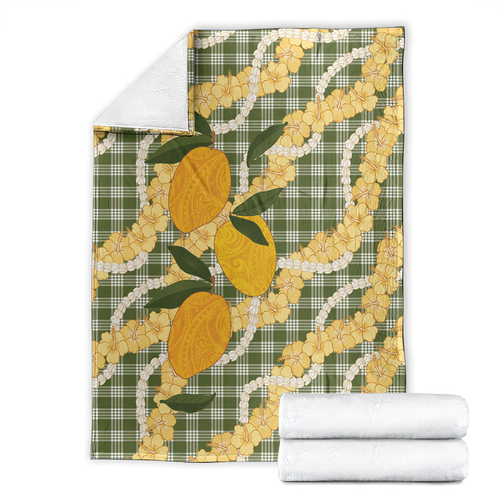 Uliuli Ahiahia Hawaiian Mango Palaka Blanket Aloha Hibiscus Pikake Lei LT9 - Polynesian Pride