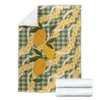 Uliuli Ahiahia Hawaiian Mango Palaka Blanket Aloha Hibiscus Pikake Lei LT9 - Polynesian Pride