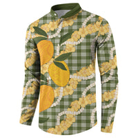 Uliuli Ahiahia Hawaiian Mango Palaka Button Sweatshirt Aloha Hibiscus Pikake Lei LT9 - Polynesian Pride