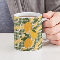 Uliuli Ahiahia Hawaiian Mango Palaka Ceramic Mug Aloha Hibiscus Pikake Lei LT9 - Polynesian Pride