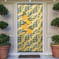Uliuli Ahiahia Hawaiian Mango Palaka Door Cover Aloha Hibiscus Pikake Lei LT9 Sage Green - Polynesian Pride