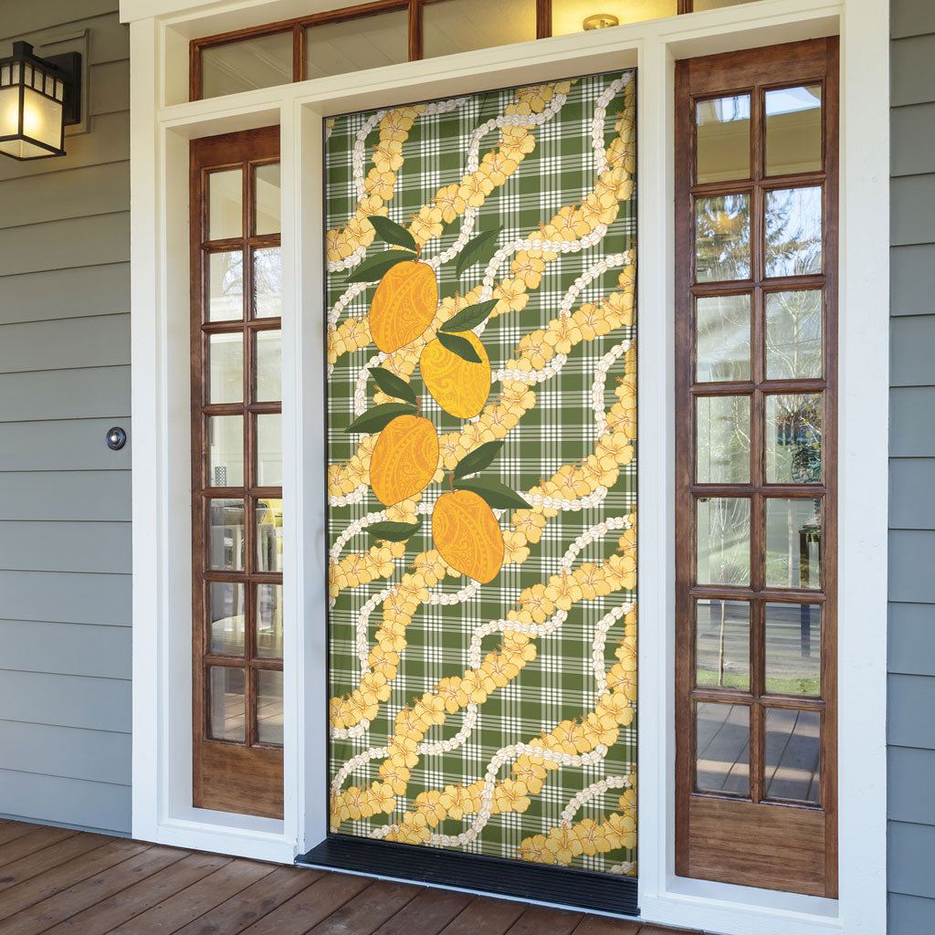 Uliuli Ahiahia Hawaiian Mango Palaka Door Cover Aloha Hibiscus Pikake Lei LT9 - Polynesian Pride