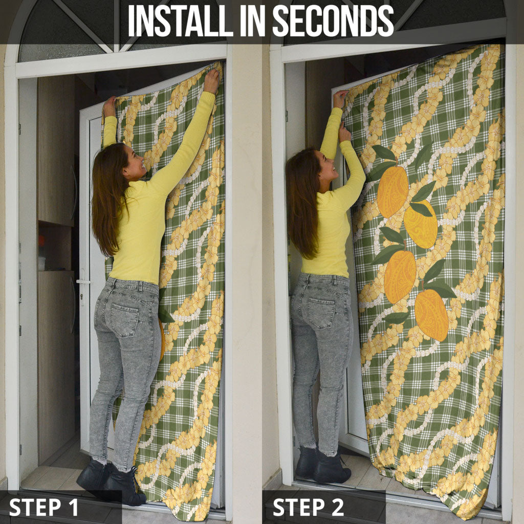 Uliuli Ahiahia Hawaiian Mango Palaka Door Cover Aloha Hibiscus Pikake Lei LT9 - Polynesian Pride