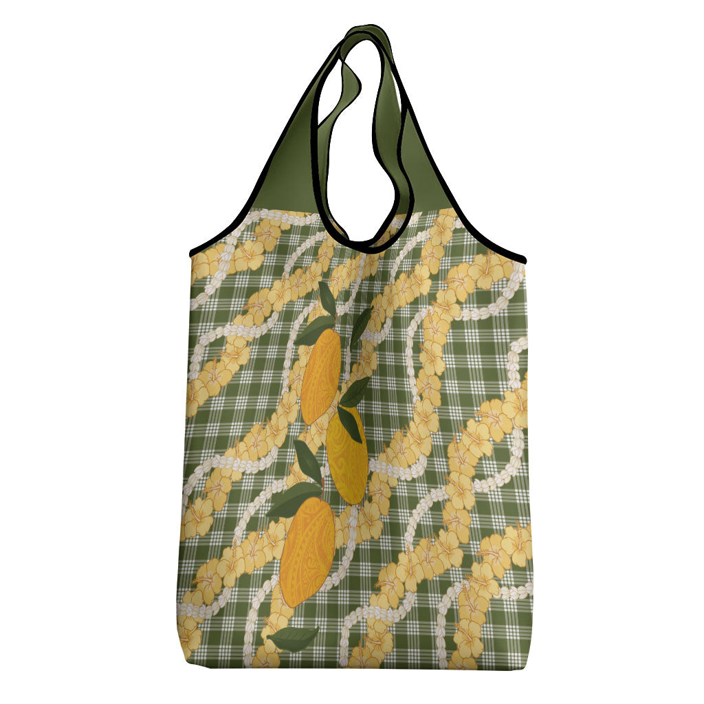 Uliuli Ahiahia Hawaiian Mango Palaka Grocery Bag Aloha Hibiscus Pikake Lei LT9 - Polynesian Pride