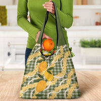 Uliuli Ahiahia Hawaiian Mango Palaka Grocery Bag Aloha Hibiscus Pikake Lei LT9 - Polynesian Pride