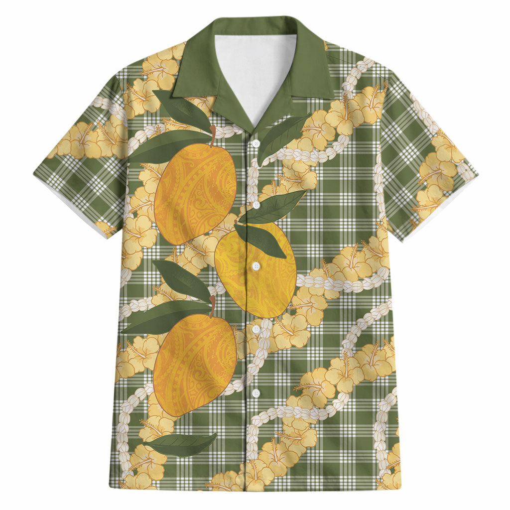 Uliuli Ahiahia Hawaiian Mango Palaka Hawaiian Shirt Aloha Hibiscus Pikake Lei LT9 Sage Green - Polynesian Pride