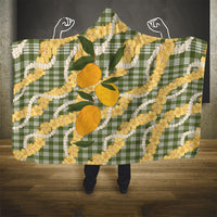 Uliuli Ahiahia Hawaiian Mango Palaka Hooded Blanket Aloha Hibiscus Pikake Lei LT9 - Polynesian Pride