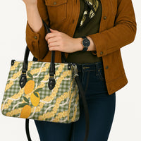 Uliuli Ahiahia Hawaiian Mango Palaka Leather Bag Aloha Hibiscus Pikake Lei LT9 - Polynesian Pride