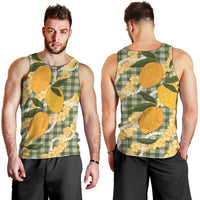 Uliuli Ahiahia Hawaiian Mango Palaka Men Tank Top Aloha Hibiscus Pikake Lei LT9 - Polynesian Pride