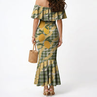 Uliuli Ahiahia Hawaiian Mango Palaka Mermaid Dress Aloha Hibiscus Pikake Lei LT9 - Polynesian Pride