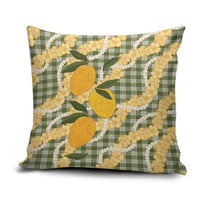Uliuli Ahiahia Hawaiian Mango Palaka Pillow Cover Aloha Hibiscus Pikake Lei LT9 Sage Green - Polynesian Pride