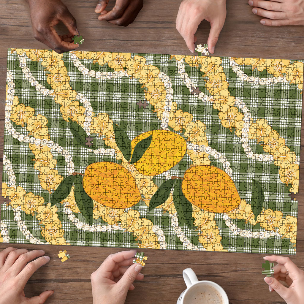 Uliuli Ahiahia Hawaiian Mango Palaka Puzzle Aloha Hibiscus Pikake Lei LT9 - Polynesian Pride