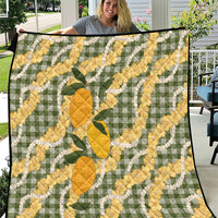 Uliuli Ahiahia Hawaiian Mango Palaka Quilt Aloha Hibiscus Pikake Lei LT9 Sage Green - Polynesian Pride