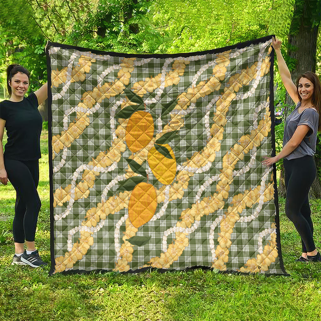 Uliuli Ahiahia Hawaiian Mango Palaka Quilt Aloha Hibiscus Pikake Lei LT9 - Polynesian Pride