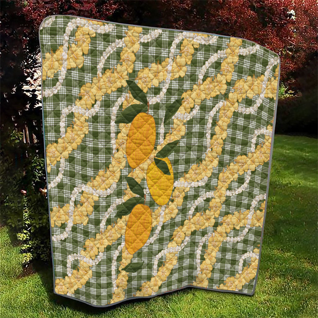 Uliuli Ahiahia Hawaiian Mango Palaka Quilt Aloha Hibiscus Pikake Lei LT9 - Polynesian Pride