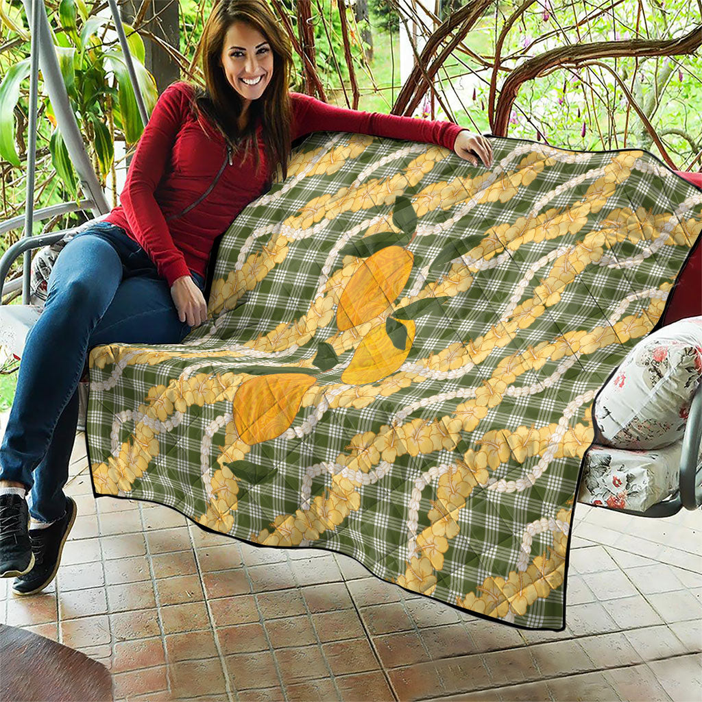 Uliuli Ahiahia Hawaiian Mango Palaka Quilt Aloha Hibiscus Pikake Lei LT9 - Polynesian Pride