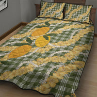 Uliuli Ahiahia Hawaiian Mango Palaka Quilt Bed Set Aloha Hibiscus Pikake Lei LT9 - Polynesian Pride