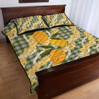 Uliuli Ahiahia Hawaiian Mango Palaka Quilt Bed Set Aloha Hibiscus Pikake Lei LT9 - Polynesian Pride