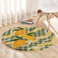 Uliuli Ahiahia Hawaiian Mango Palaka Round Carpet Aloha Hibiscus Pikake Lei LT9 - Polynesian Pride