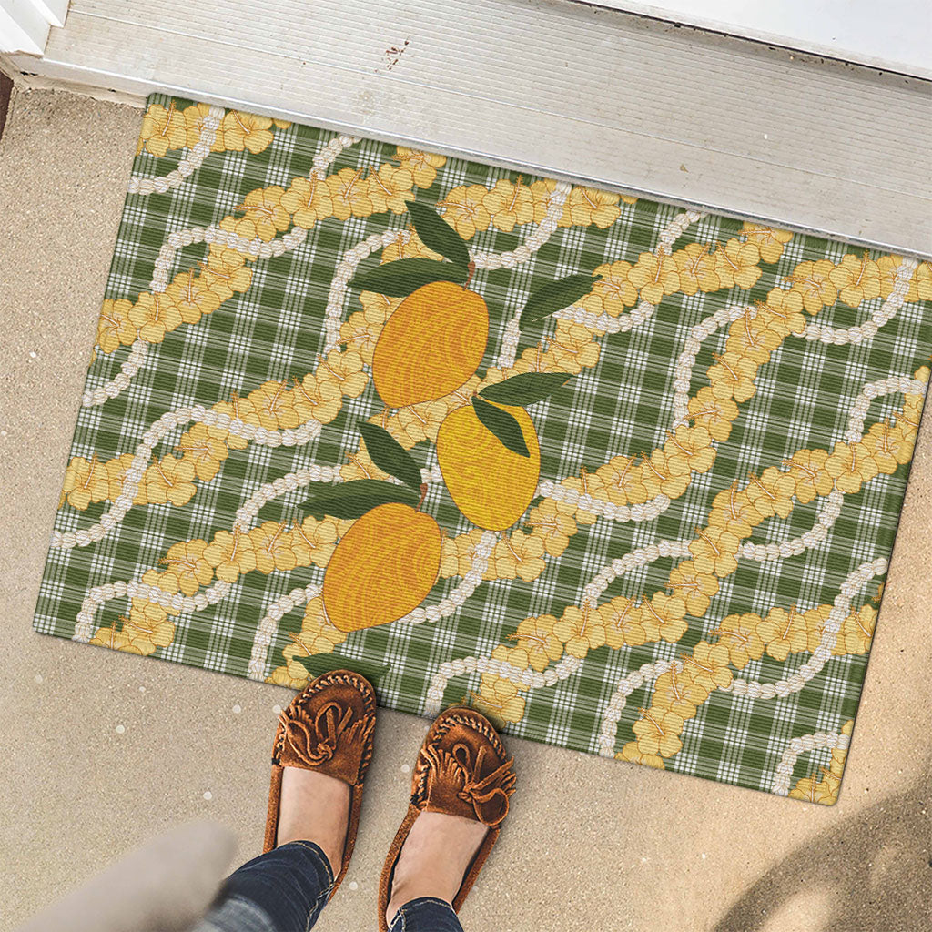 Uliuli Ahiahia Hawaiian Mango Palaka Rubber Doormat Aloha Hibiscus Pikake Lei LT9 - Polynesian Pride