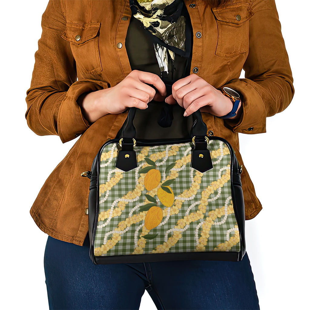 Uliuli Ahiahia Hawaiian Mango Palaka Shoulder Handbag Aloha Hibiscus Pikake Lei LT9 - Polynesian Pride