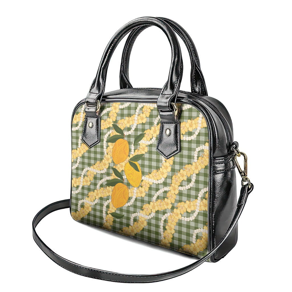 Uliuli Ahiahia Hawaiian Mango Palaka Shoulder Handbag Aloha Hibiscus Pikake Lei LT9 - Polynesian Pride
