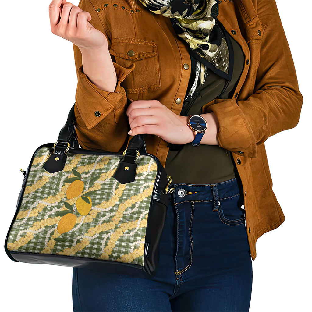 Uliuli Ahiahia Hawaiian Mango Palaka Shoulder Handbag Aloha Hibiscus Pikake Lei LT9 - Polynesian Pride