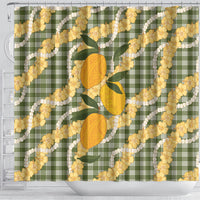 Uliuli Ahiahia Hawaiian Mango Palaka Shower Curtain Aloha Hibiscus Pikake Lei LT9 - Polynesian Pride