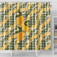 Uliuli Ahiahia Hawaiian Mango Palaka Shower Curtain Aloha Hibiscus Pikake Lei LT9 - Polynesian Pride