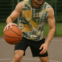 Uliuli Ahiahia Hawaiian Mango Palaka Sleeveless Hoodie Aloha Hibiscus Pikake Lei LT9 - Polynesian Pride
