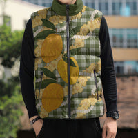 Uliuli Ahiahia Hawaiian Mango Palaka Sleeveless Puffer Jacket Aloha Hibiscus Pikake Lei LT9 - Polynesian Pride