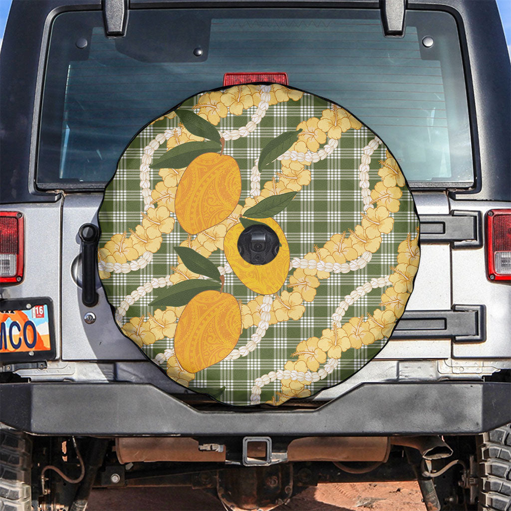 Uliuli Ahiahia Hawaiian Mango Palaka Spare Tire Cover Aloha Hibiscus Pikake Lei LT9 Sage Green - Polynesian Pride